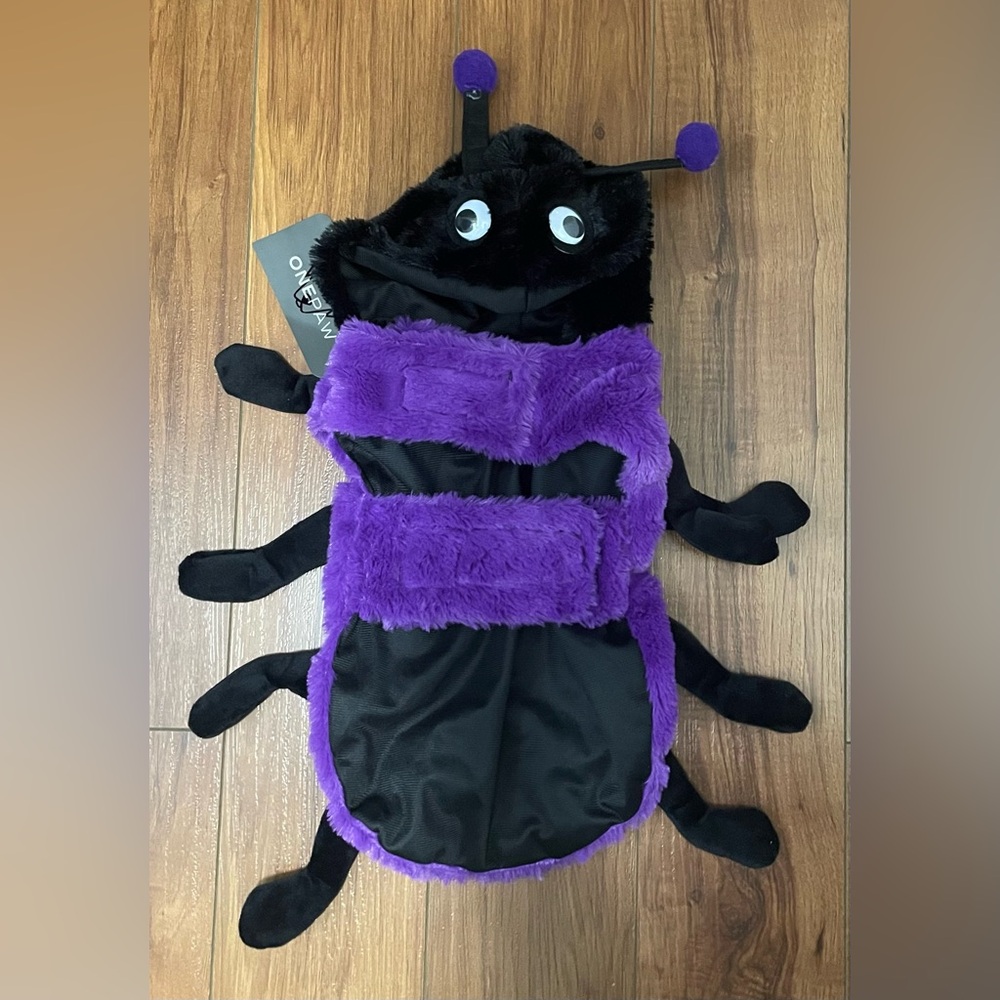 🌸NEW One Paw Purple and Black Spider Dog Halloween Costume Size Medium
